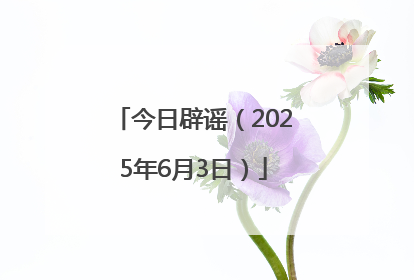 今日辟谣（2025年6月3日）
