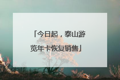 今日起，泰山游览年卡恢复销售
