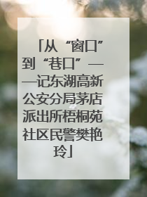 从“窗口”到“巷口”——记东湖高新公安分局茅店派出所梧桐苑社区民警樊艳玲