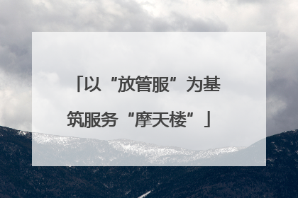 以“放管服”为基筑服务“摩天楼”