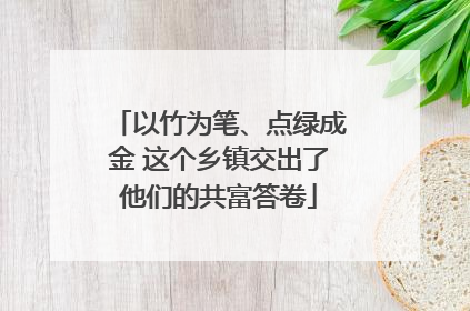 以竹为笔、点绿成金 这个乡镇交出了他们的共富答卷