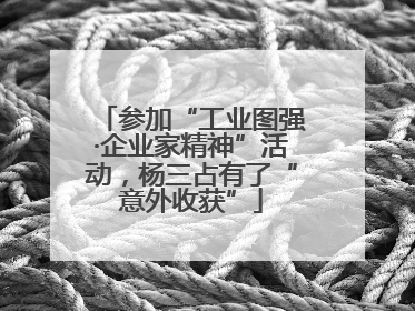 参加“工业图强·企业家精神”活动，杨三占有了“意外收获”