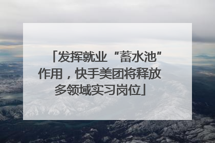 发挥就业“蓄水池”作用，快手美团将释放多领域实习岗位
