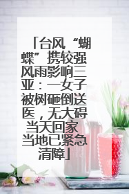 台风“蝴蝶”携较强风雨影响三亚：一女子被树砸倒送医，无大碍当天回家 当地已紧急清障