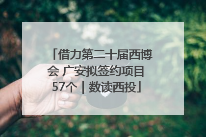 借力第二十届西博会 广安拟签约项目57个｜数读西投