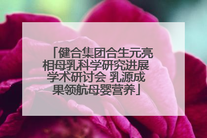 健合集团合生元亮相母乳科学研究进展学术研讨会 乳源成果领航母婴营养