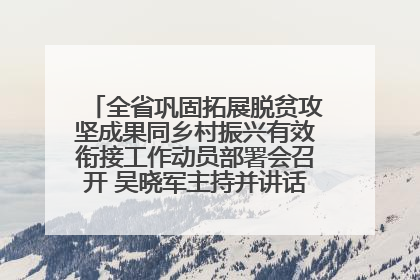 全省巩固拓展脱贫攻坚成果同乡村振兴有效衔接工作动员部署会召开 吴晓军主持并讲话 罗东川作安排部署