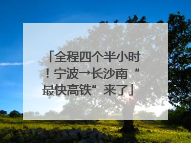 全程四个半小时！宁波→长沙南“最快高铁”来了