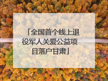 全国首个线上退役军人关爱公益项目落户甘肃