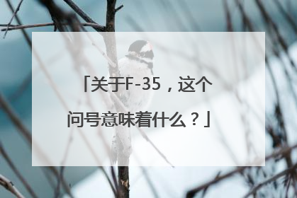 关于F-35，这个问号意味着什么？