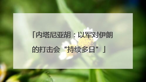 内塔尼亚胡：以军对伊朗的打击会“持续多日”
