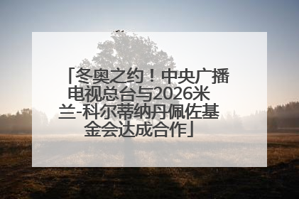 冬奥之约！中央广播电视总台与2026米兰-科尔蒂纳丹佩佐基金会达成合作