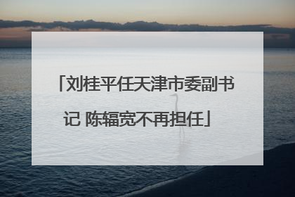刘桂平任天津市委副书记 陈辐宽不再担任