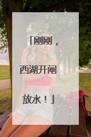 刚刚，西湖开闸放水！