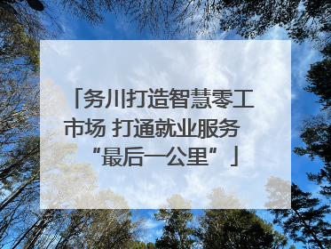 务川打造智慧零工市场 打通就业服务“最后一公里”