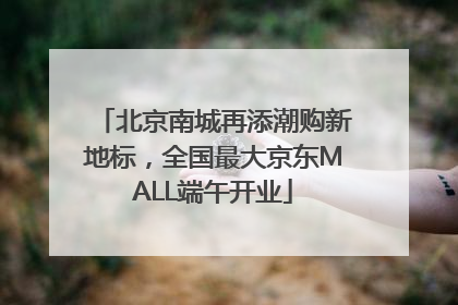 北京南城再添潮购新地标，全国最大京东MALL端午开业