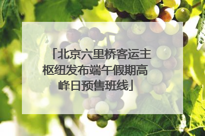 北京六里桥客运主枢纽发布端午假期高峰日预售班线