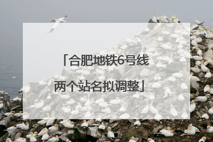 合肥地铁6号线两个站名拟调整