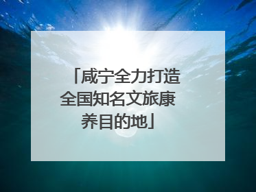 咸宁全力打造全国知名文旅康养目的地