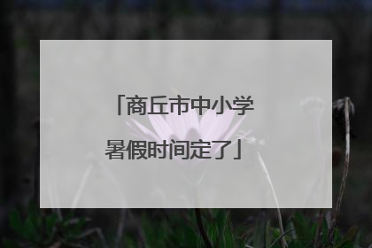 商丘市中小学暑假时间定了