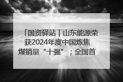国资驿站｜山东能源荣获2024年度中国炼焦煤销量“十强”；全国首例铁路盖上智慧物流园钢结构主体完工