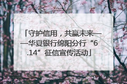 守护信用，共赢未来——华夏银行绵阳分行“6.14”征信宣传活动