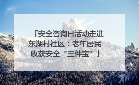 安全咨询日活动走进东湖村社区：老年居民收获安全“三件宝”