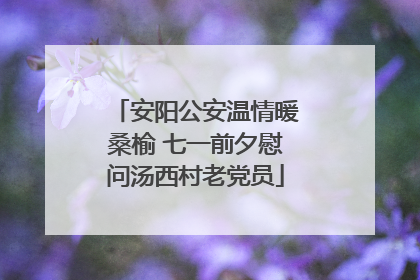 安阳公安温情暖桑榆 七一前夕慰问汤西村老党员