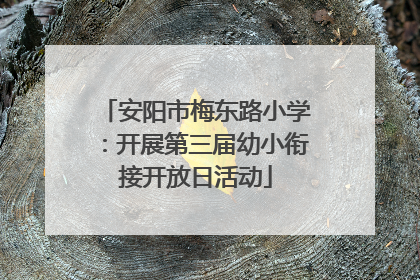 安阳市梅东路小学：开展第三届幼小衔接开放日活动