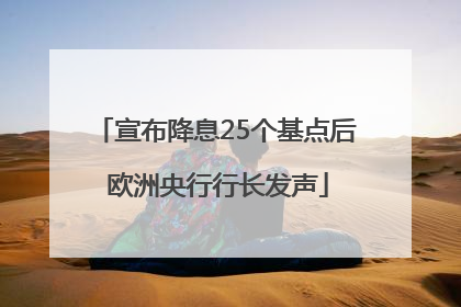 宣布降息25个基点后 欧洲央行行长发声