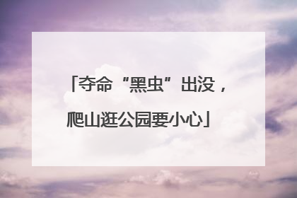 夺命“黑虫”出没，爬山逛公园要小心