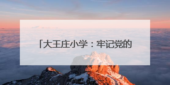 大王庄小学：牢记党的教导 争做强国少年