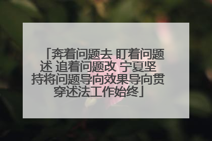 奔着问题去 盯着问题述 追着问题改 宁夏坚持将问题导向效果导向贯穿述法工作始终