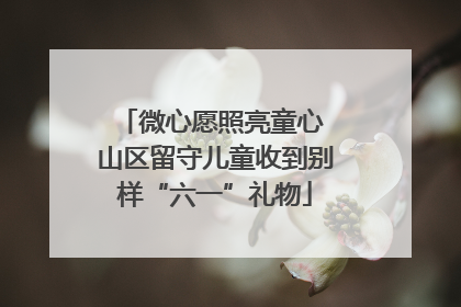微心愿照亮童心 山区留守儿童收到别样“六一”礼物