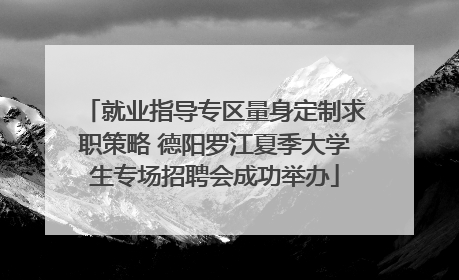就业指导专区量身定制求职策略 德阳罗江夏季大学生专场招聘会成功举办