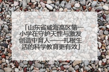 山东省威海高区第一小学在守护天性与激发创造中育人——扎根生活的科学教育更有效
