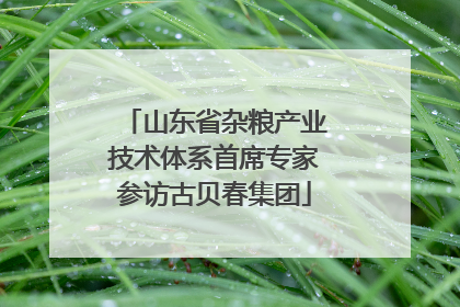 山东省杂粮产业技术体系首席专家参访古贝春集团