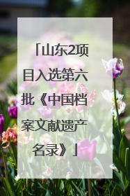 山东2项目入选第六批《中国档案文献遗产名录》