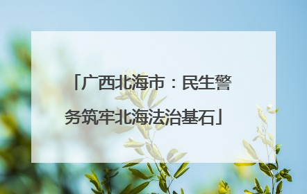 广西北海市：民生警务筑牢北海法治基石