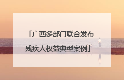 广西多部门联合发布残疾人权益典型案例