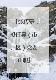 张传宗，拟任县（市、区）党委正职