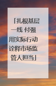 扎根基层一线 付强用实际行动诠释市场监管人担当
