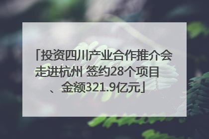 投资四川产业合作推介会走进杭州 签约28个项目、金额321.9亿元