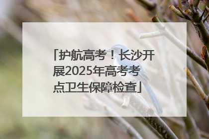 护航高考！长沙开展2025年高考考点卫生保障检查