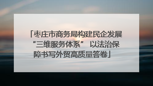 枣庄市商务局构建民企发展“三维服务体系” 以法治保障书写外贸高质量答卷