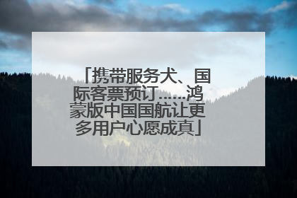 携带服务犬、国际客票预订……鸿蒙版中国国航让更多用户心愿成真