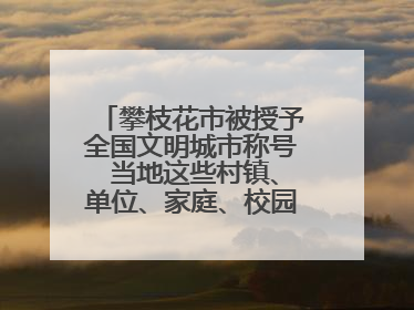 攀枝花市被授予全国文明城市称号 当地这些村镇、单位、家庭、校园也是全国文明！