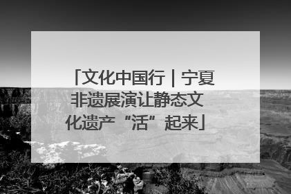 文化中国行｜宁夏 非遗展演让静态文化遗产“活”起来