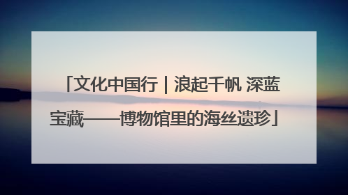 文化中国行｜浪起千帆 深蓝宝藏——博物馆里的海丝遗珍