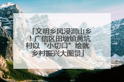文明乡风浸润山乡！广信区田墩镇黄坑村以“小切口”绘就乡村振兴大图景